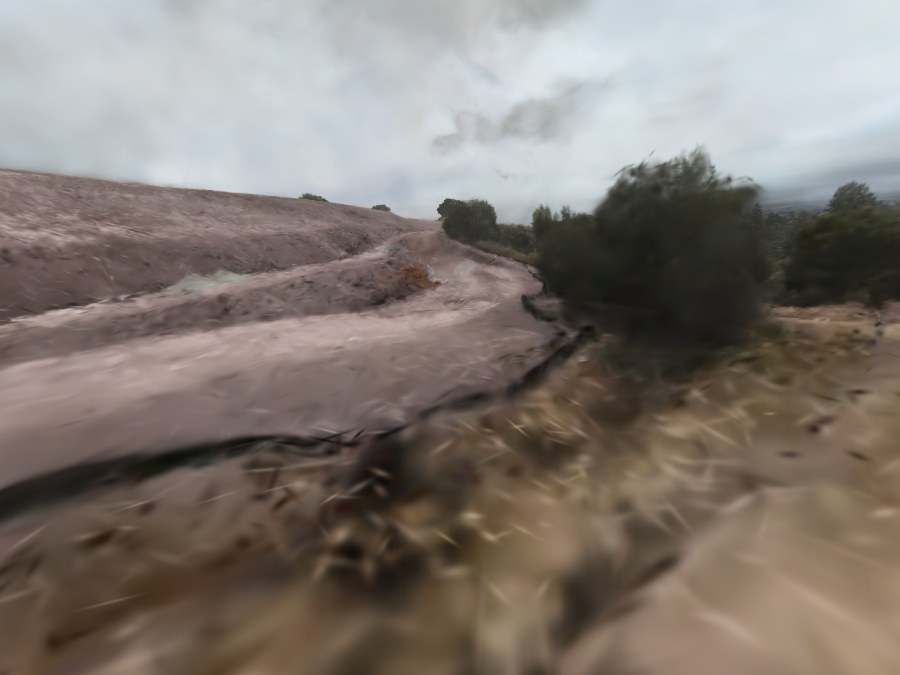 The same camera pose rendered with znear 0.01: the ground is fully covered
