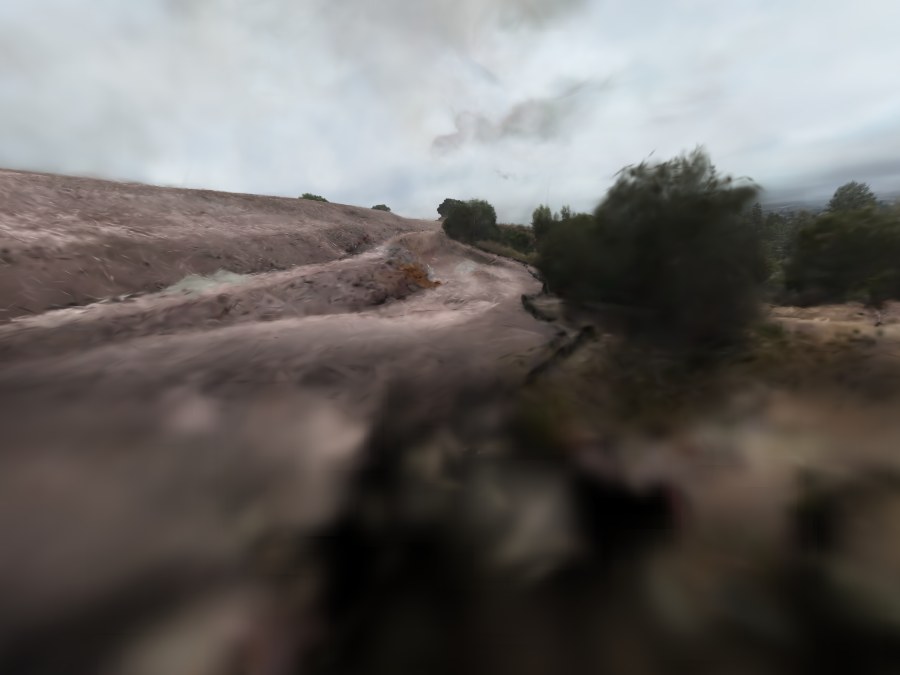 The same camera pose rendered with znear 0.2: the bottom third of the frame is empty